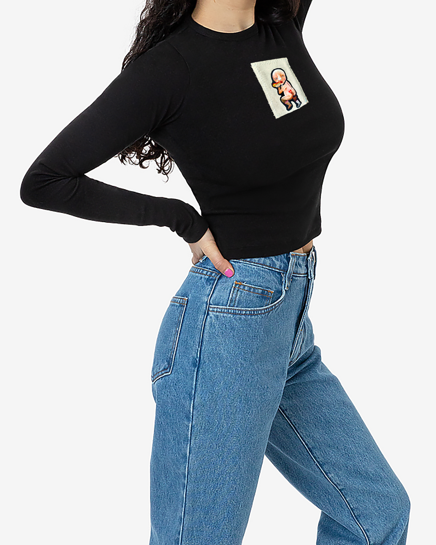 Black Ribbed Long Sleeve
