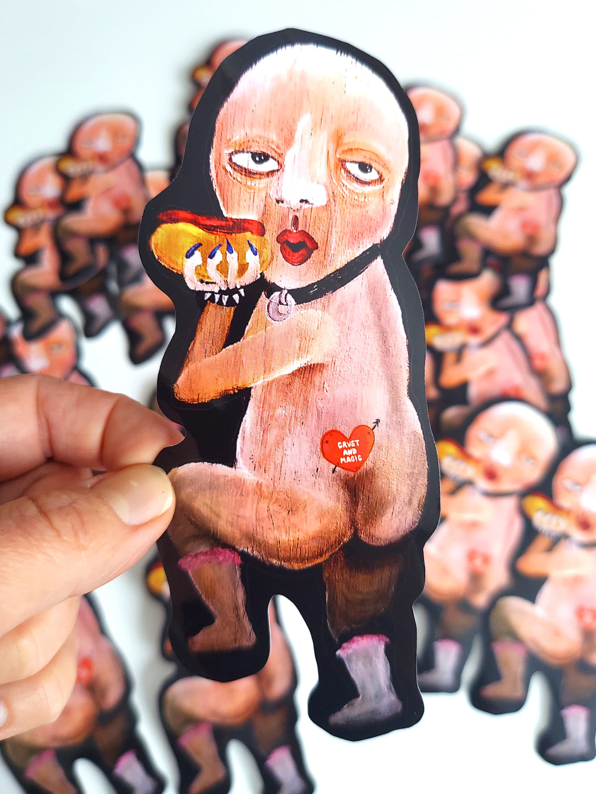 Hot Dog Cherub Sticker