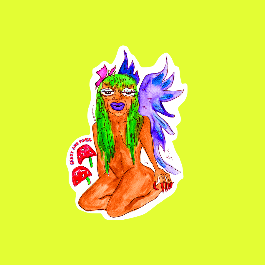 MUSHROOM FAIRY STICKER